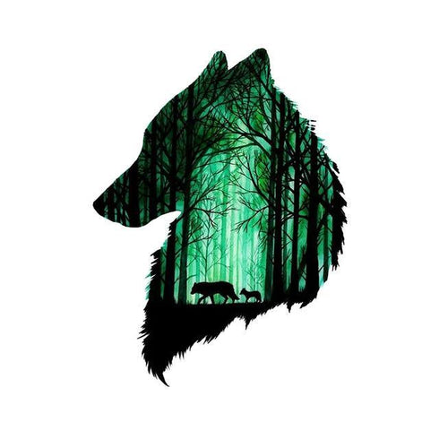 Tatouage Loup Forêt